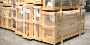 Packaging in wooden crates