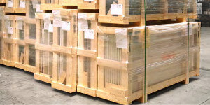 Packaging in wooden crates