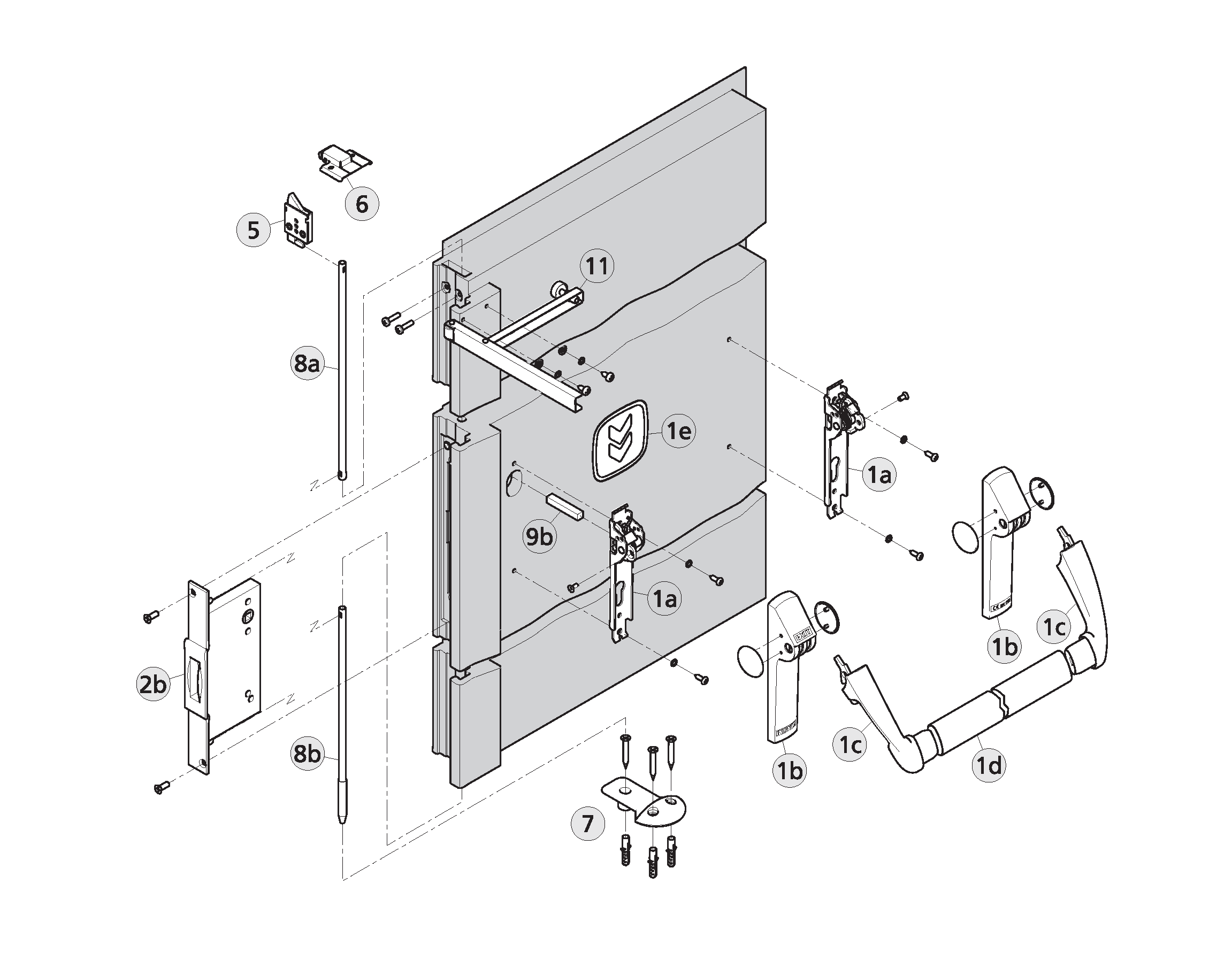 Exploded drawing of a spare part